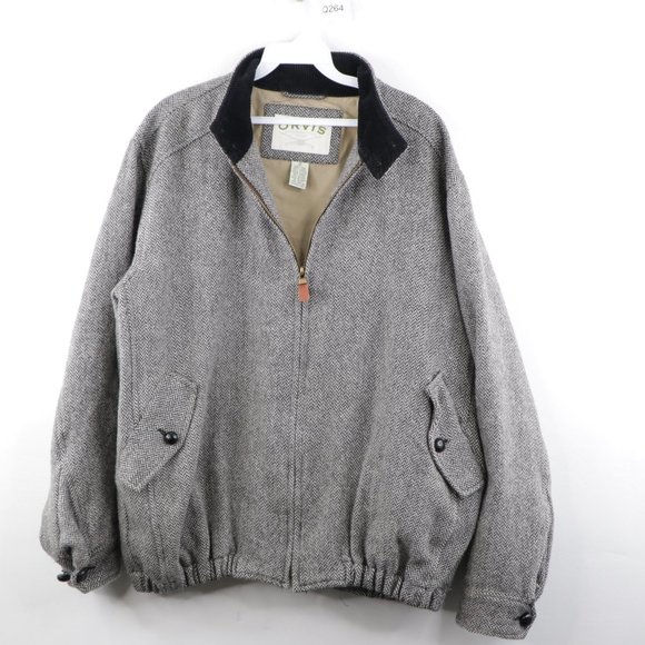 Buffalo by David Bitton Mens Wool Herringbone Bomber Jacket